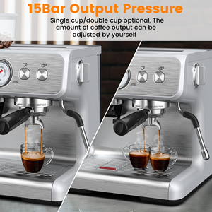 New Arrival Metal Professional Semi-Automatic <b>Portable</b> 20 Bar Commercial Espresso Machine with Grinder for Household & Hotel Use - Product Image 3