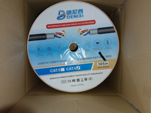 Câble réseau extérieur étanche DENIXI Cat6 UTP FTP SFTP 23AWG~26AWG noir 1000ft/305m Câbles Ethernet CAT6A CAT6 - Product Image 3