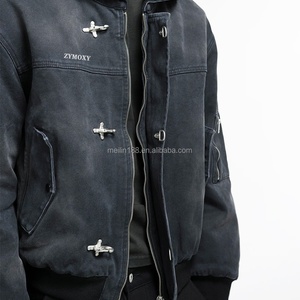 Custom Cropped Zip up Firefighting Fireman Buckle Lobster Clasp Duck Canvas <b>Jackets</b> Men Wash Carpenter <b>Trucker</b> Workwear <b>Jacket</b> - Product Image 5