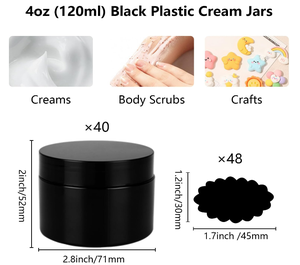 Bocaux en plastique à double couvercle Joint à vis étanche à l'air pour huiles essentielles de cire de beurre corporel-Crème de beauté noire cosmétique - Product Image 3