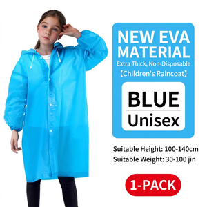 XIAOHONG EVA PEVA Imperméables pour enfants, 2 pièces, à capuche, à manches longues, pour la randonnée, le camping, les voyages - Product Image 2