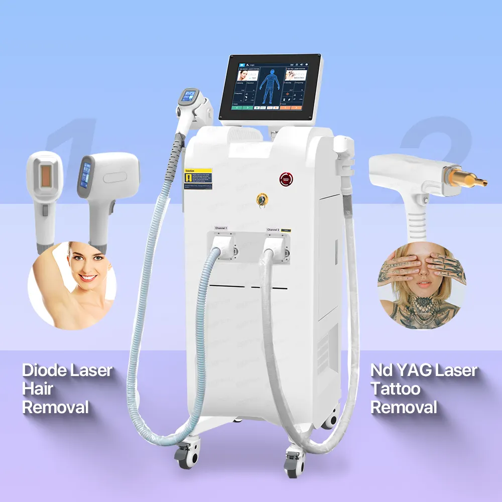 Multifunction nd yag tattoo removal permanent diode laser hair removal machine