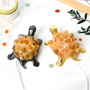 Lampe de nuit en pierre naturelle d'améthyste et de citrine en forme de <span class=keywords><strong>tortue</strong></span> pour la décoration intérieure, idéale pour l'énergie du salon et la lithothérapie en gros. - Product Image 1
