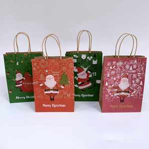 Bolsas de Regalo de Papel Kraft Marrón con Diseños Variados KM, con Asas de Papel, Impresión Navideña, en Stock, Reciclables, para Fiestas - Product Image 3