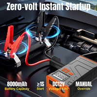 Démarreur portable 4-en-1 150 PSI 8000 mAh avec compresseur d'air pour pneus et booster de batterie 12 V