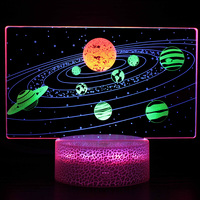 7 Colors Changing Solar System Optical Illusion Lamp Universe Space Planet 3D Night Light