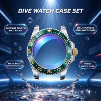 Cassa per Orologio Subacqueo in Acciaio Inossidabile 316L Bicolore da 40mm con Vetro Zaffiro e Lente per Data, Compatibile con Movimenti NH34 NH35 NH36