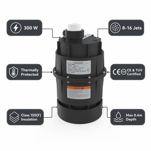 Souffleur d'air PROWAY 300W pour SPA, connecteur 32mm, prise EU, interrupteur à air, 220V, pompe à bulles pour bain à remous, pompe à air pour spa, pompe de massage à air - Product Image 3