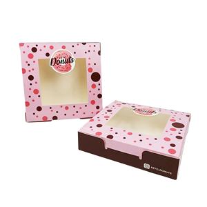 Cetakan Kustom Donat Roti Mengambil Kotak Kertas Kotak Manis dengan Jendela Plastik - Product Image 6
