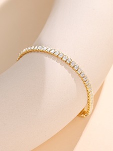 SGARIT custom 3mm-6mm 18k pure gold lab grown diamond tennis bracelet Jewelry size 16-26 inch <b>for</b> women <b>men</b> gift anniversary - Product Image 4