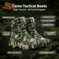 Bottes tactiques montantes noires SIKE pour hommes grandes tailles – Chaussures de trekking et d'entraînement d'extérieur – Design transfrontalier