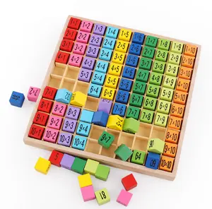 Çocuklar ahşap çarpma masa 99 çarpım tablosu matematik oyuncak 10*10 rakam blokları bebek eğitici montessori hediyeler öğrenmek