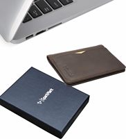 Portefeuille RFID minimaliste pour hommes femmes porte-cartes de crédit en cuir PU mince à deux volets avec poche avant porte-cartes de visite