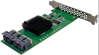 Adaptador interno con cable Fervit PCIe X8 PEX8724 de 4 puertos SFF8643