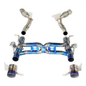 Sistema de Escape Completo Vortex Titanium Valvetronic para Ferrari 488 GTB Spider, Tubo Catback Azul Quemado con Puntas de Downpipe - Product Image 1