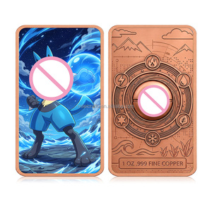 Monstres de <span class=keywords><strong>manga</strong></span> légendaires personnalisés, lingot d'art en cuivre fin .999 de 1 once, créatures d'anime imprimées UV - Product Image 2