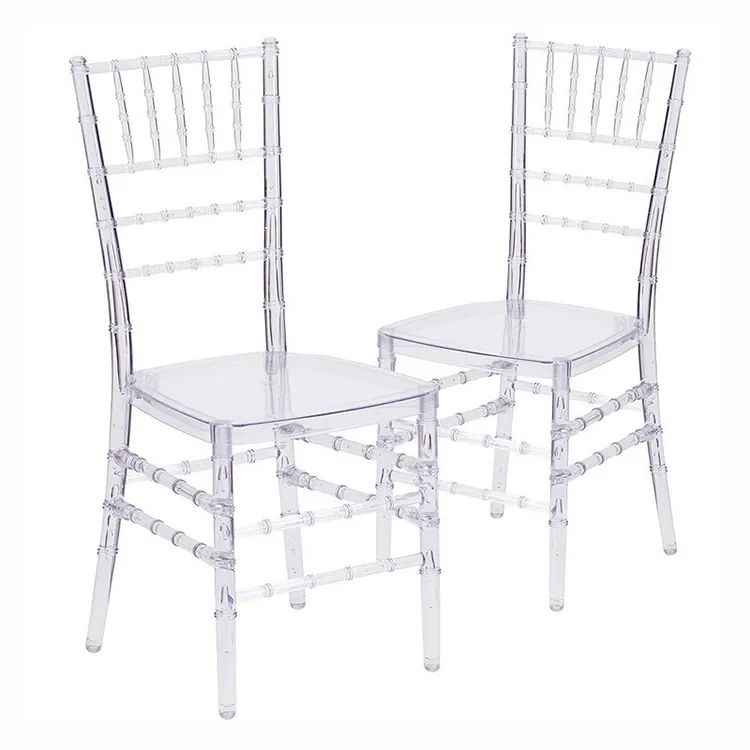 Popolare acrilico chiaro evento Chiavari sedia in plastica trasparente pranzo sedia tiffany per matrimoni e banchetti