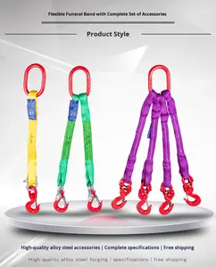 メーカーTIANMAブランド高強度コンプリートセットポリエステルWebスリング持ち上げホイストツール4mmストラップ厚さフレキシブル - Product Image 3