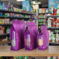 250g 500g 1kg vente en gros mat imprimé fermeture à glissière feuille d'aluminium pochette à fond plat sac d'emballage alimentaire avec fenêtre latérale