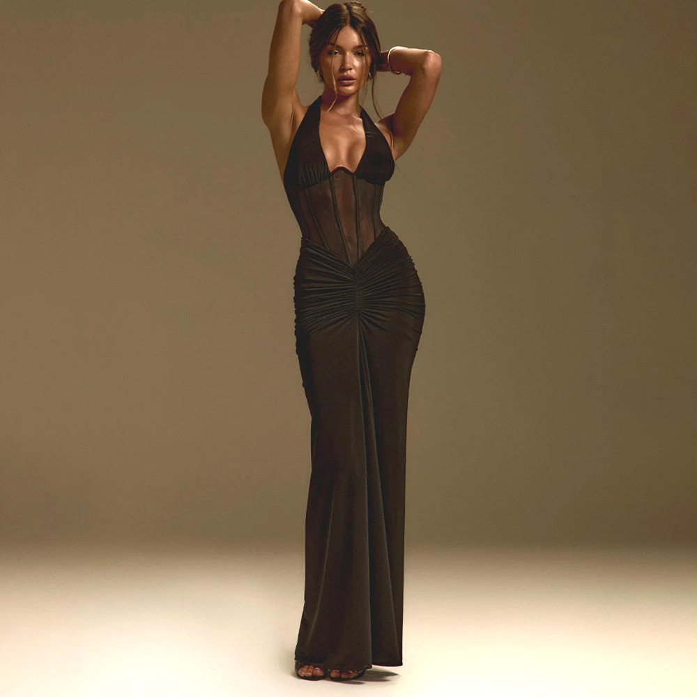 Sexy Maxi Dresses - Women Sex Wear Floor-Length V-Neck