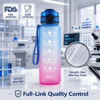 Bouteille d'eau en Tritan certifiée FDA LFGB sans BPA avec couvercle à ouverture rapide, infuseur à fruits amovible, personnalisation de la marque, sport