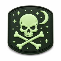 Badge tactique personnalisé en PVC souple 3D en chenille phosphorescente avec fixation thermocollante pour casquettes, gilets et sacs à dos