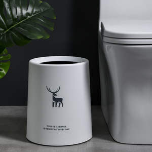 Nordic Style Trash Can Cylindrical Double Layer Indoor Waste <b>Bin</b> For Home Office Living Room Bedroom Kitchen Toilet - Product Image 3