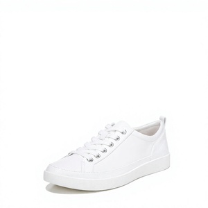 Baskets basses en cuir blanc à lacets pour femme – Chaussures décontractées de marche - Product Image 3