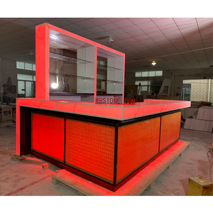 โต๊ะหินเทียมแบบพกพาทันสมัยเฟอร์นิเจอร์ LED สำหรับไนท์คลับร้านอาหารไวน์ดิสโก้บาร์เคาน์เตอร์ด้านหน้า - Product Image 6