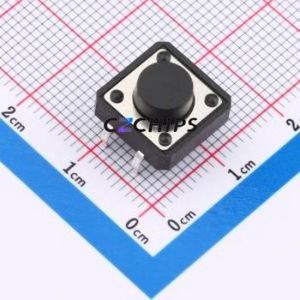 ZX-QC1212-6.0CJ Tactile Switch Through hole-4P,12x12mm Switch Single Pole Single Throw Round Button 2.6N Through Hole - Product Image 1