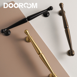 DOOROOM Solid Brass Luxury Furniture Handle Bamboo Cabinet Drawer Handle Antique Brass Color Vintage Cabinet <strong>Door</strong> Pulls - Product Image 5