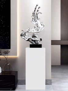 Sculpture Abstraite Gouttes d'Eau Attraction de Richesse Pièce Décorative Hall d'Hôtel Salon Créatif Grande Sculpture sur Pied - Product Image 2