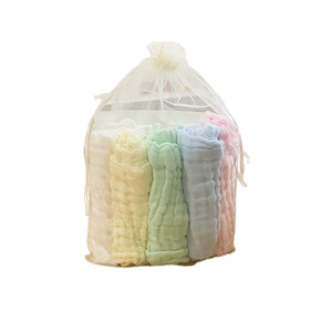 Vente en gros 100% coton ultra doux 12x12 pouces <span class=keywords><strong>ensemble</strong></span> de serviettes et débarbouillettes en mousseline pour bébé serviette de bain pour bébé - Product Image 4