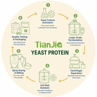 Poudre de protéines de levure fermentée Tianjia, certifiée casher et halal, protéine complète à base de plantes pour la production de produits de santé