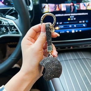 Hot Bling Bling Car Keyholder <b>Mini</b> Helmet Keychain Pendant Cool <b>Hand</b>-made Motorcycle Crystal Helmet Keychain - Product Image 5
