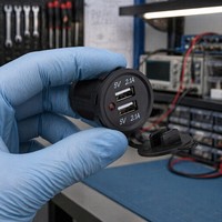 4.2A dudukan Panel USB ganda 12V 5V 1A 2.1A tahan cuaca power soket laut listrik ganda kembar USB pengisi daya mobil untuk ponsel