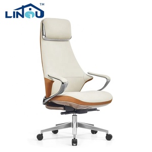 Chaise de bureau de direction ergonomique moderne de luxe en cuir véritable réglable avec fonction pivotante pour usage domestique et commercial - Product Image 3