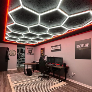 Good Quality Wall Decor 3d Hexagon <strong>Led</strong> <strong>Light</strong> Industrial <strong>Workshop</strong> Detailing <strong>Light</strong> Ceiling Garage <strong>Light</strong> - Product Image 2