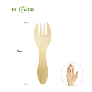 <span class=keywords><strong>Mini</strong></span> <span class=keywords><strong>Spork</strong></span> monouso in legno 100 ct 102mm forchetta in legno di betulla