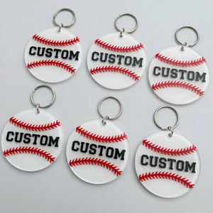 <span class=keywords><strong>Porte</strong></span>-clés en plastique acrylique de haute qualité, vierge, pour sports (baseball, basketball, pickleball, football), avec logo ou photo <span class=keywords><strong>personnalisé</strong></span> imprimé - Product Image 3