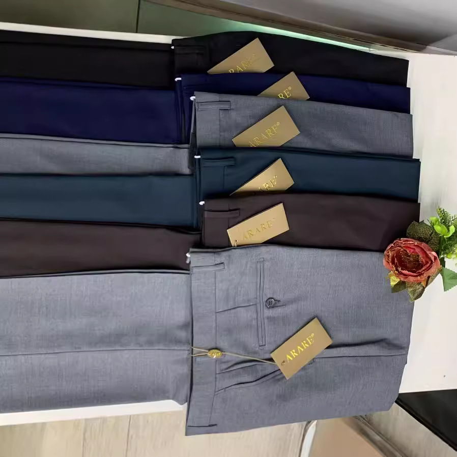 Men Dress Pants Solid Color Business Formal Slim Fit Classic Men's Trousers Office Pants for Men