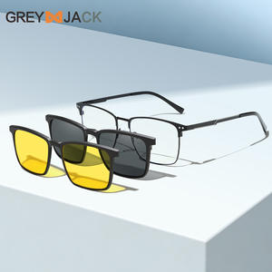 Lunettes de soleil polarisées pour homme Greyjack, monture carrée en acier inoxydable, protection UV400, monture noire, verres TAC - Product Image 2