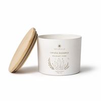 Bougie parfumée artisanale de luxe en cire de soja avec fleurs séchées et pierres de cristal - Personnalisable, écologique, cadeau décoratif