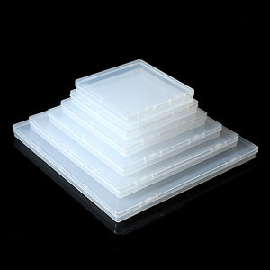 Transparent <b>Square</b> <b>Plastic</b> Storage Box 1.7Cm Jewelry Organizer Desktop <b>Container</b> Covered For Small Parts Components - Product Image 4