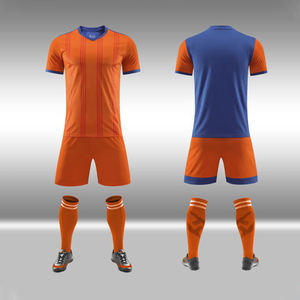 Neuankömmling Wettbewerb Herren Adult Club Team Custom ized Blue Away Fußball trikot Sets Polyester - Product Image 4