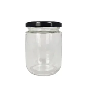 240ml glass jar glass food can for kitchen accessories container storage with gold lid