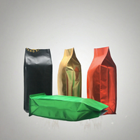 Sachet de café en Mylar mat imprimé sur mesure, à fond carré, refermable, avec soufflet latéral, idéal pour les grains de café et le thé