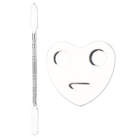 Palette de maquillage en forme de cœur en acier inoxydable couleur argent