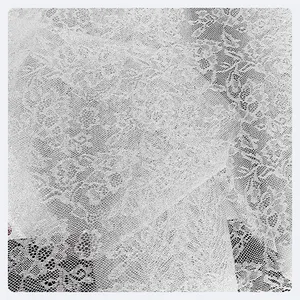 Gacent Fabric Factory Wholesale Luxury French White Flower Sequin Knitted Lace Fabric For Bridal Dress