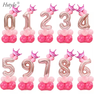 Hstyle Automatique Scellage Grande Taille <span class=keywords><strong>Couronne</strong></span> Rose Feuille D'or Nombre Ballons, Anniversaire Anniversaire Décoration Graduation Décoration - Product Image 4